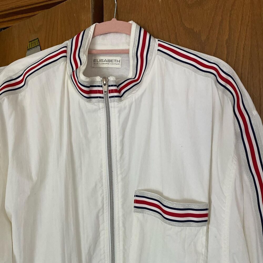 Vintage Plus Size Women's White Racer Jacket